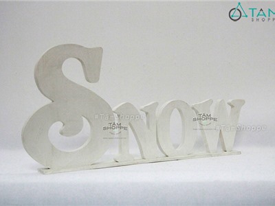 Chữ gỗ SNOW màu trắng Bigsize